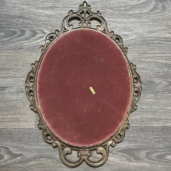 Vintage Pinkie Blue Boy Prints Ornate Oval Framed Made In Italy Glass *READ - Picture 10 of 16